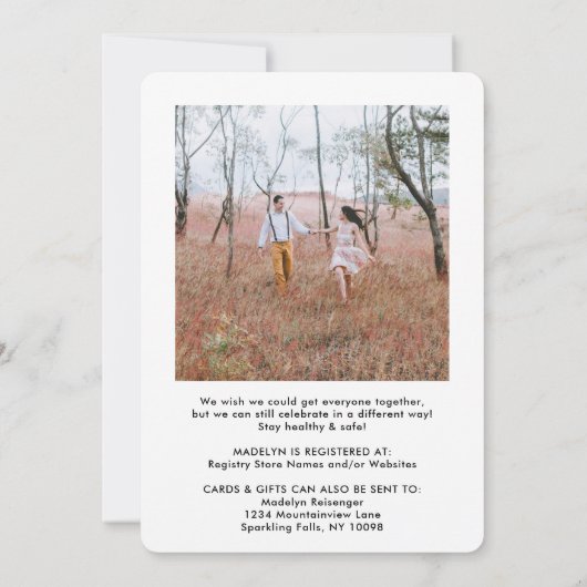 2フォトドライブバイソーシャル配信ブライダルシャワー 招待状 (裏面)