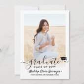 2フォトドライブバイ卒業パレードシンプルモダン 招待状 (正面)