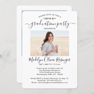 2フォトドライブバイ卒業パーティーカーパレード 招待状