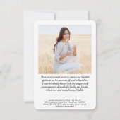 2フォトニューアドレスホワイトタイポグラフィ卒業 サンキューカード (裏面)