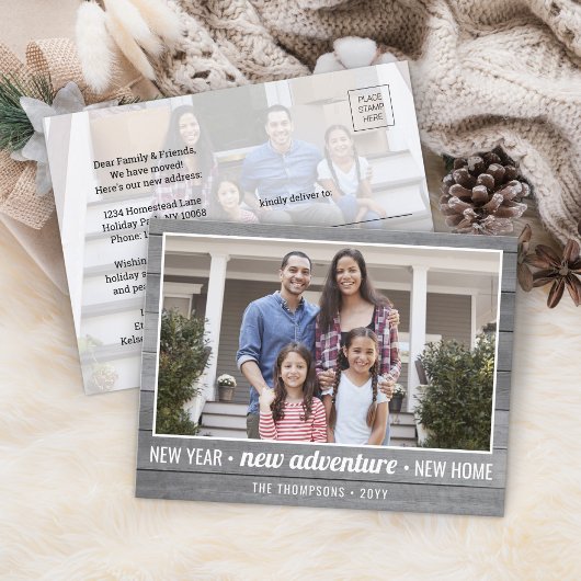 2フォトニューイヤーアドベンチャーファームハウスホームムービング シーズンポストカード