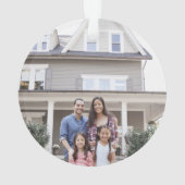 2フォトニューホームファーストクリスマスフェイク大理石ラウンド オーナメント (裏面)