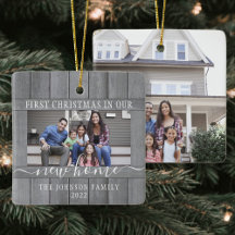 2フォトニューホーム初めてのクリスマスグレイフェイクウッド