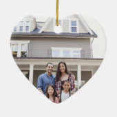 2フォトニューホーム初めてのクリスマスフェイク大理石ハート セラミックオーナメント (裏面)
