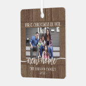 2フォトニューホーム初めてのクリスマス素朴ズフェイクウッド メタルオーナメント (正面左)