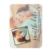 2フォトハンドレタースクリプト日付の保存 マグネット (縦)