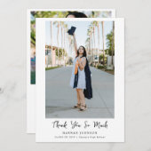 2フォトハンド文字卒業サンキューカード サンキューカード (正面/裏面)