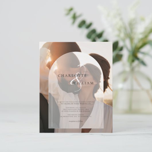 2フォトバジェットエレガモダンントウェディング招待状 (スタンド正面)