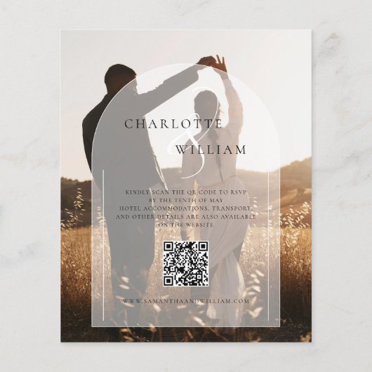 2フォトバジェットエレガモダンントウェディング招待状 (裏面)