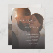 2フォトバジェットシンプル結婚式招待状 (正面/裏面)