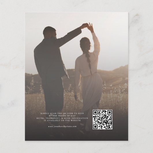 2フォトバジェットシンプル結婚式招待状 (裏面)