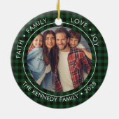 2フォトバッファロープレイドフェイスファミリーラブジョイ セラミックオーナメント (裏面)
