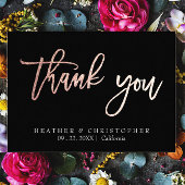 2フォトバラ金ゴールド結婚グリッターサンキューカード 招待状