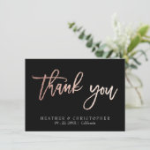 2フォトバラ金ゴールド結婚グリッターサンキューカード 招待状 (スタンド正面)