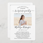 2フォトバーチャルオンラインのサプライズ誕生日パーティー 招待状 (正面/裏面)