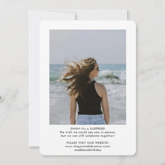 2フォトバーチャルオンラインのサプライズ誕生日パーティー 招待状 (裏面)