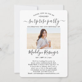 2フォトバーチャルオンラインのサプライズ誕生日パーティー 招待状
