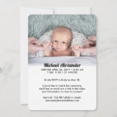 2フォトバーチャルバプテスマ《キリスト教》洗礼式や命名式少年または少女 招待状 (裏面)