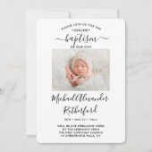 2フォトバーチャルバプテスマ《キリスト教》洗礼式や命名式少年または少女 招待状 (正面)