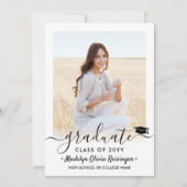 2フォトバーチャル卒業パーティスクエレガントリプト 招待状 (正面)