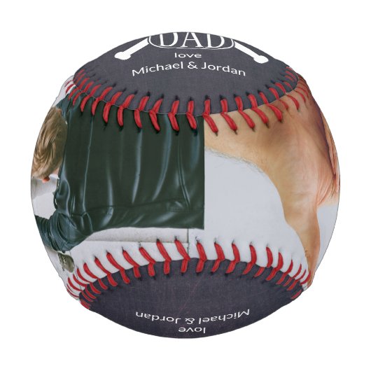 2フォトパーソナライズされたワールドの最高のパパChalkboard 野球ボール (正面)
