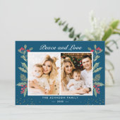 2フォトピースとラブベリーフローラクリスマス シーズンカード (スタンド正面)