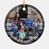 2フォトピースラブジョイメリークリスマスオーバーレイシンプル セラミックオーナメント (裏面)