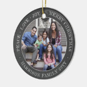 2フォトピースラブジョイメリークリスマスフェイクシャルボード セラミックオーナメント (左)