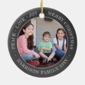 2フォトピースラブジョイメリークリスマスフェイクシャルボード セラミックオーナメント (裏面)