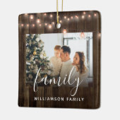 2フォトファミリーウッドアンドライツホリデー セラミックオーナメント (左)