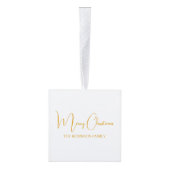 2フォトファミリーシンプルクリスマスホリデー キューブオーナメント (右)