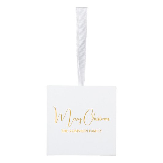 2フォトファミリーシンプルクリスマスホリデー キューブオーナメント (右)