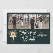 2フォトファミリーメリーと明るいクリスマス シーズンカード (正面)