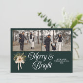 2フォトファミリーメリーと明るいクリスマス シーズンカード (スタンド正面)