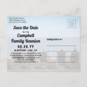 2フォトファミリー懇親会パーティーピクニック日付を保存 案内ポストカード (裏面)