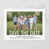 2フォトファミリー懇親会パーティーピクニック日付を保存 案内ポストカード (正面)