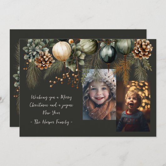 2フォトフェスティバルエレガント緑 シーズンカード (正面/裏面)