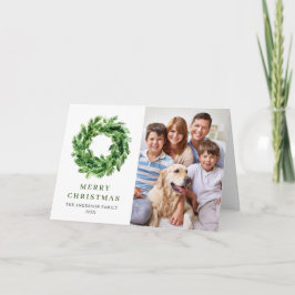 2フォトフェスティバルパインブランチリースクリスマス シーズンカード