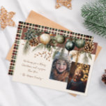 2フォトフェスティバル緑 シーズンカード<br><div class="desc">この2枚の写真クリスマスカードは、フェスティバルの水色の常緑デザインを中性背景に備えている。後面にplaidは、これらのクラシックを作る。パーソナカスタマイズリゼーション機能を使用して</div>