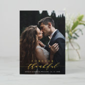 2フォトフォーエバー感謝金フォイルサンキューカード 箔招待状 (立ち正面)