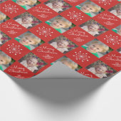 2フォトフレーム雪片レッドメリークリスマス ラッピングペーパー (角)