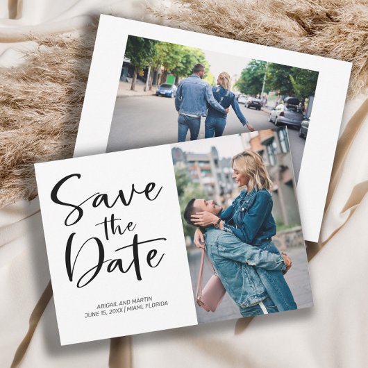 2フォトブラシスクリプトウェディング日付を保存 セーブザデート