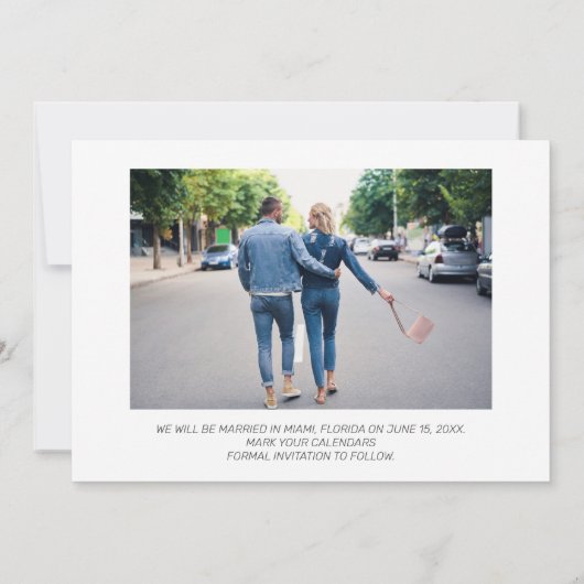 2フォトブラシスクリプトウェディング日付を保存 セーブザデート (裏面)