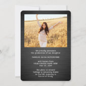 2フォトブラシ付き白黒スクリプトの卒業 案内状 (裏面)