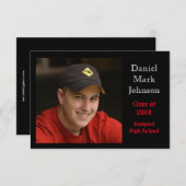 2フォトブラック背景 – 3x5グラッド発表 招待状 (正面/裏面)