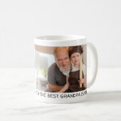 2フォトブルーハート最高ののじいちゃん コーヒーマグカップ (正面右)