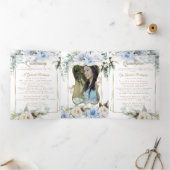 2フォトブルーピーニーミスカインスアニョストリフォールド 三つ折り招待状 (内部)