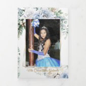 2フォトブルーピーニーミスカインスアニョストリフォールド 三つ折り招待状 (カバー)