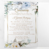 2フォトブルーピーニーミスカインスアニョストリフォールド 三つ折り招待状 (内部最初)