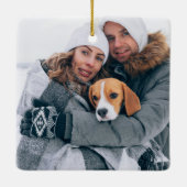 2フォトペットドッグキャットマイ初めてのクリスマス セラミックオーナメント (裏面)